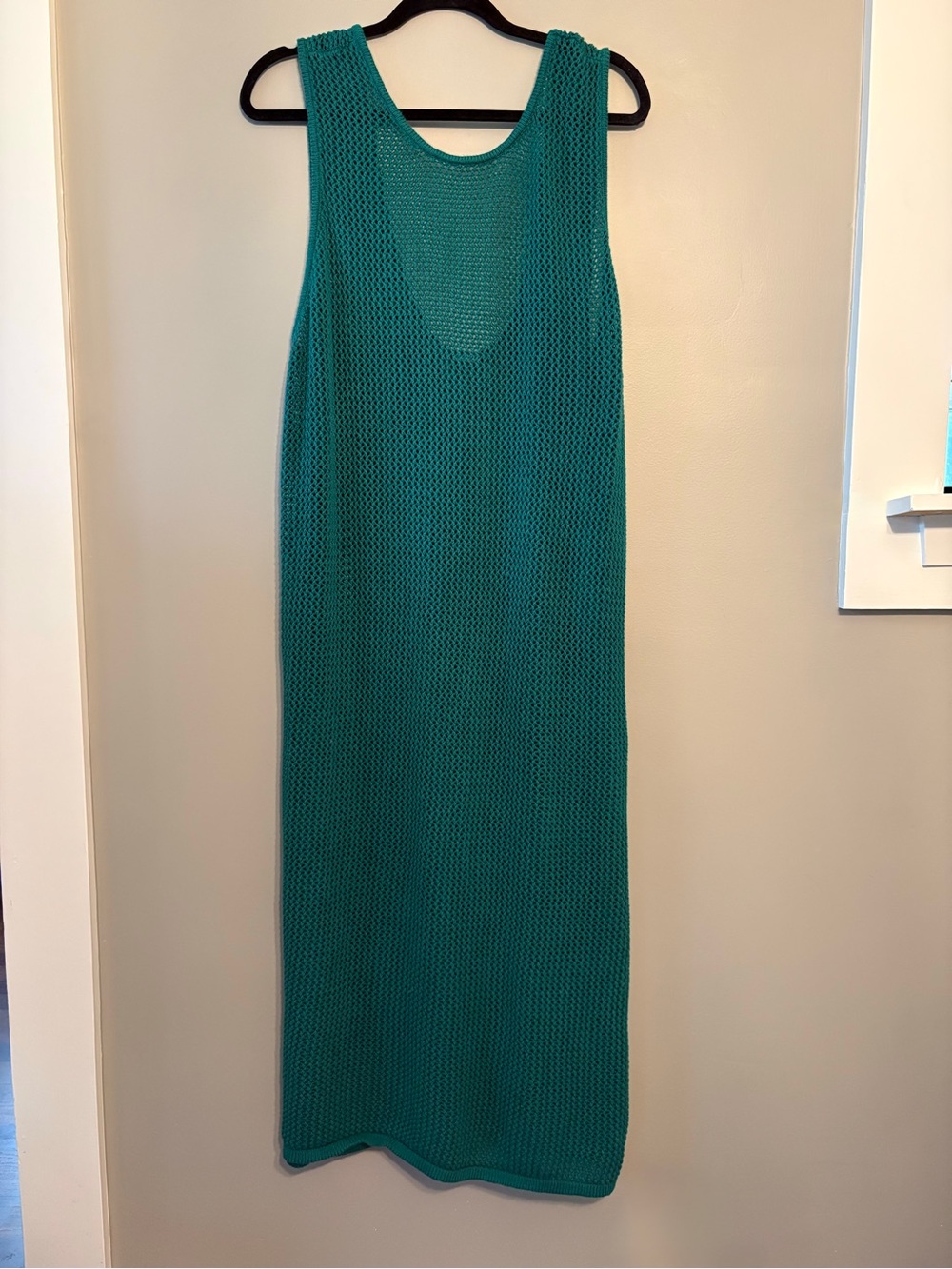 Sleeveless Knit Maxi Swim Cover Up in Teal